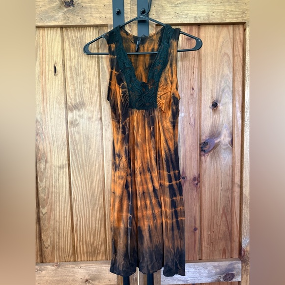 Miss Match Dresses & Skirts - Tie-Dye Sleeveless Dress with Embroidered Detail NWOT